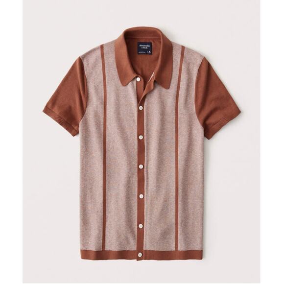 Abercrombie & Fitch PAIR of Men's SS Button Up Casual Tops Medium - Picture 9 of 10